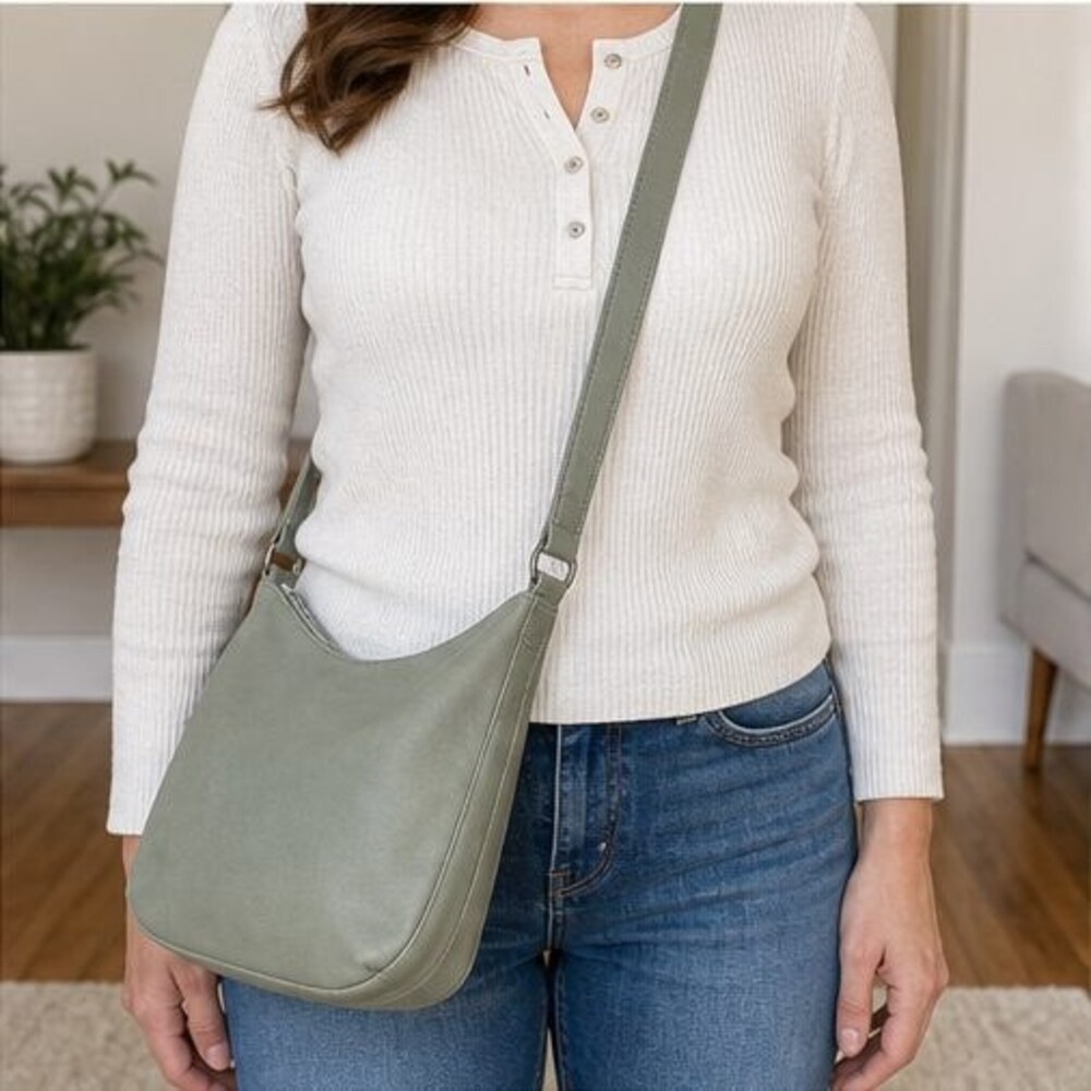 Espresso Saffiano Crossbody Bag - Picture 2 of 6